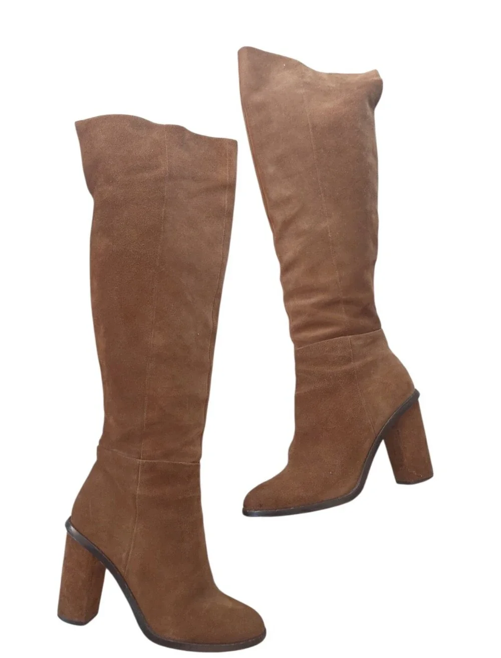 Gianni Bini Brown Suede Over-the-Knee Block Heel Boots Size 10